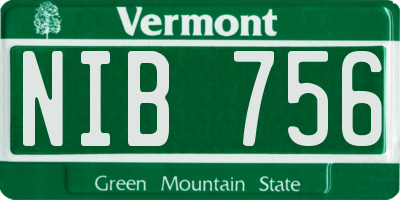 VT license plate NIB756