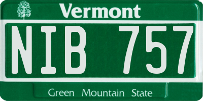 VT license plate NIB757