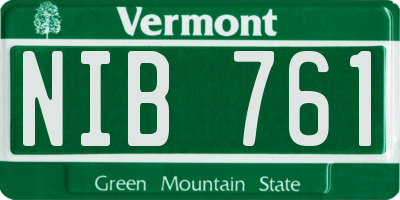 VT license plate NIB761