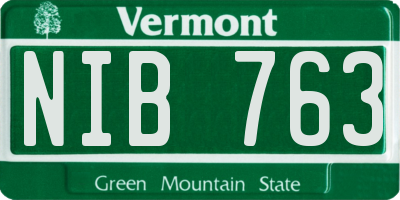 VT license plate NIB763