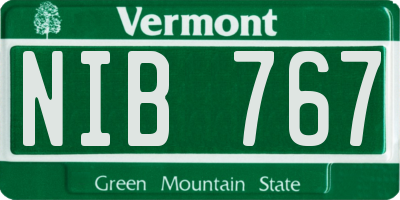 VT license plate NIB767