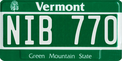 VT license plate NIB770