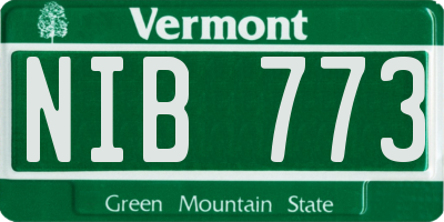 VT license plate NIB773