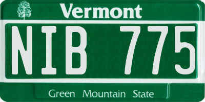 VT license plate NIB775