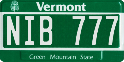 VT license plate NIB777