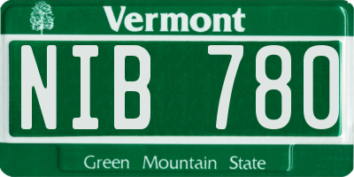 VT license plate NIB780