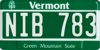 VT license plate NIB783