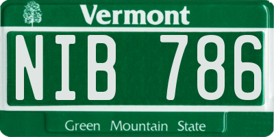 VT license plate NIB786
