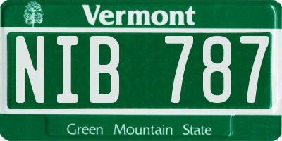 VT license plate NIB787