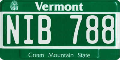 VT license plate NIB788