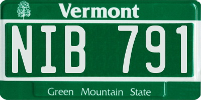 VT license plate NIB791