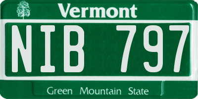 VT license plate NIB797