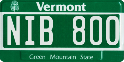VT license plate NIB800