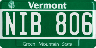 VT license plate NIB806