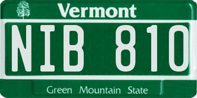 VT license plate NIB810