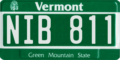 VT license plate NIB811
