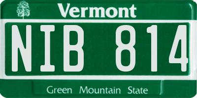 VT license plate NIB814