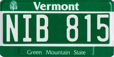 VT license plate NIB815