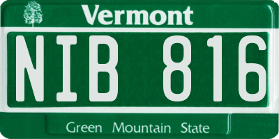 VT license plate NIB816