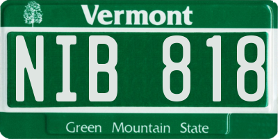 VT license plate NIB818