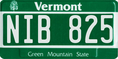 VT license plate NIB825
