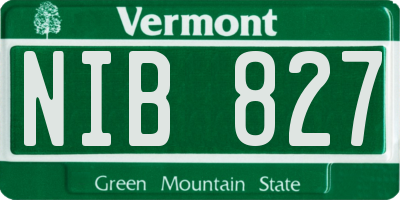 VT license plate NIB827