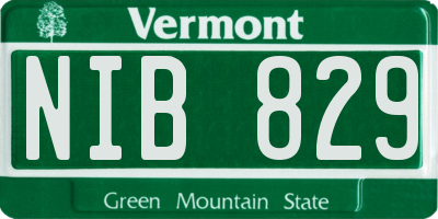 VT license plate NIB829
