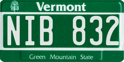 VT license plate NIB832