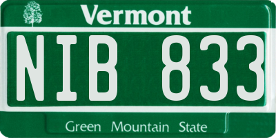 VT license plate NIB833