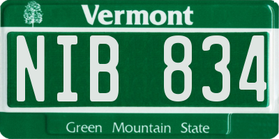 VT license plate NIB834