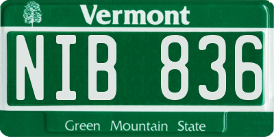 VT license plate NIB836