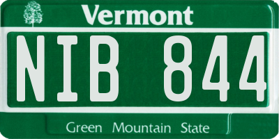 VT license plate NIB844