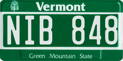 VT license plate NIB848