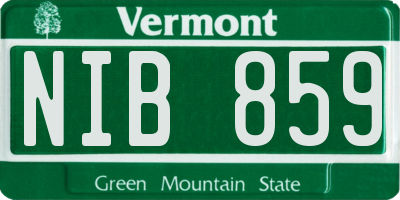 VT license plate NIB859