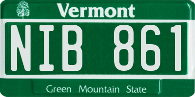 VT license plate NIB861