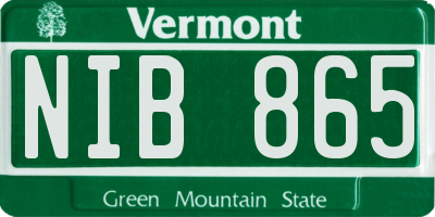 VT license plate NIB865
