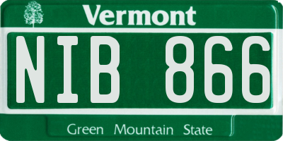 VT license plate NIB866