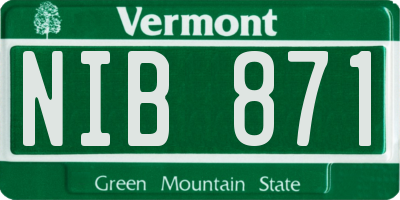 VT license plate NIB871