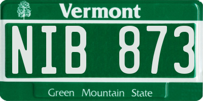 VT license plate NIB873