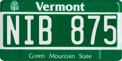 VT license plate NIB875