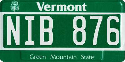 VT license plate NIB876