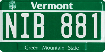 VT license plate NIB881