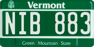 VT license plate NIB883