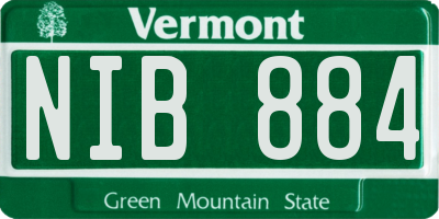VT license plate NIB884