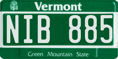 VT license plate NIB885