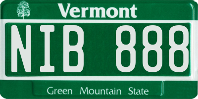 VT license plate NIB888
