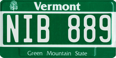 VT license plate NIB889