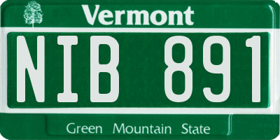 VT license plate NIB891