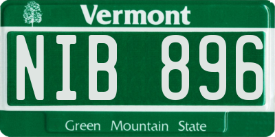 VT license plate NIB896