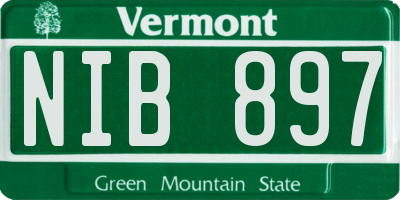 VT license plate NIB897